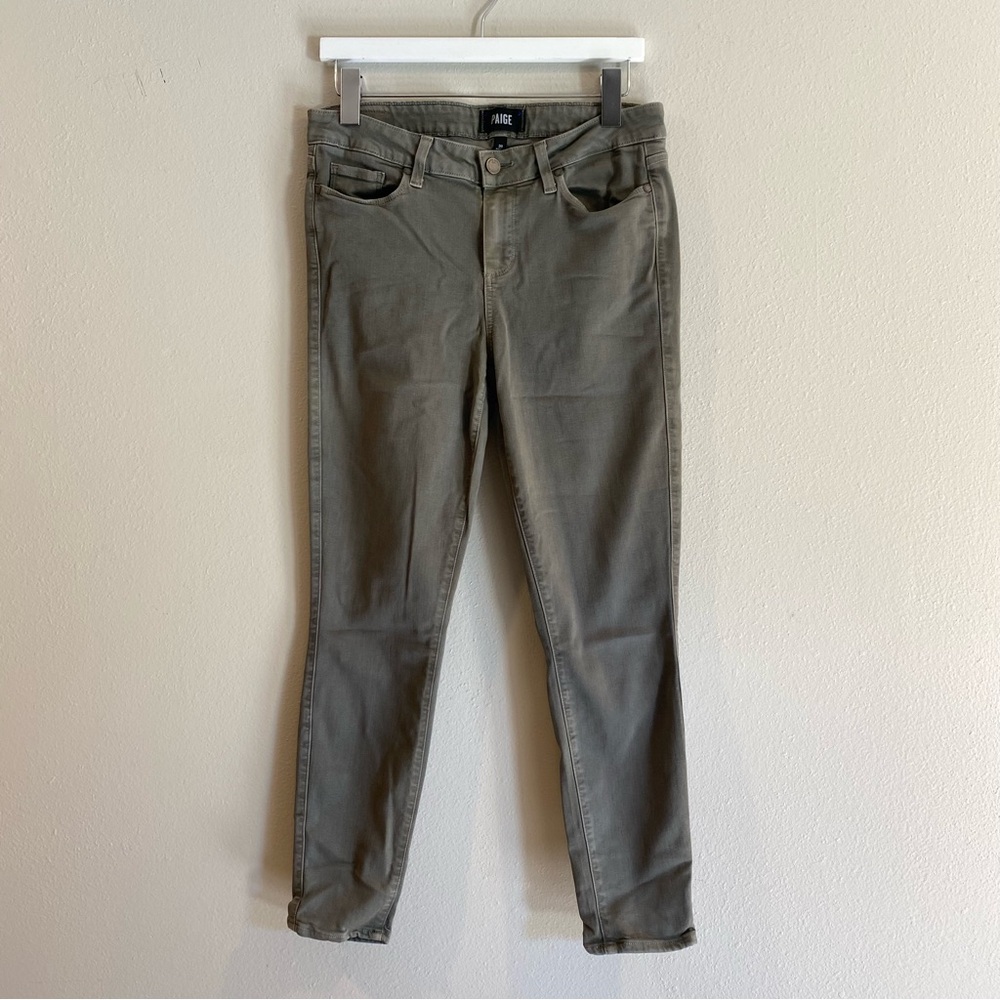 Paige Skinny Jeans Verdugo Ankle Vintage Forest Night Green Size 30